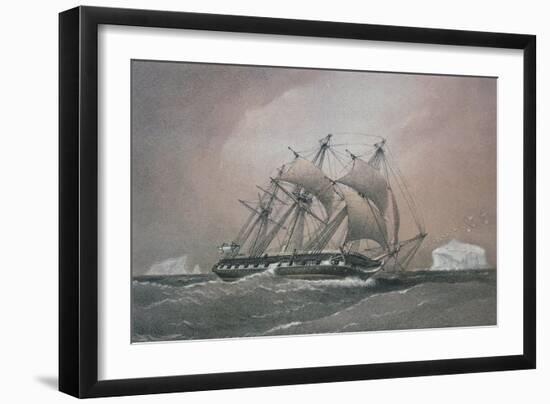 British Corvette HMS Challenger-null-Framed Giclee Print