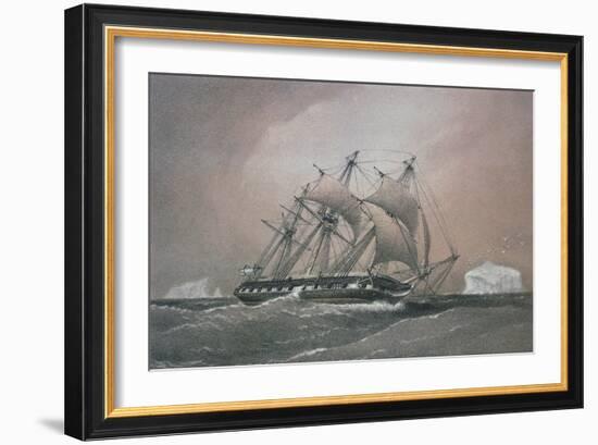 British Corvette HMS Challenger-null-Framed Giclee Print