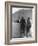 British Couple on High Stools at Ice Bar Outdoors at Grand Hotel as Waiter Pours Them Drinks-Alfred Eisenstaedt-Framed Photographic Print