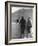 British Couple on High Stools at Ice Bar Outdoors at Grand Hotel as Waiter Pours Them Drinks-Alfred Eisenstaedt-Framed Photographic Print