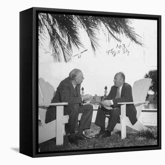 British Economist John Maynard Keynes and Harry D. White Meeting at the Monetary Conf-null-Framed Premier Image Canvas