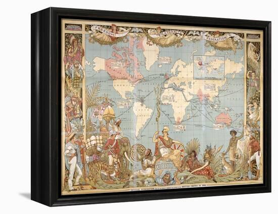 British Empire Map-null-Framed Premier Image Canvas