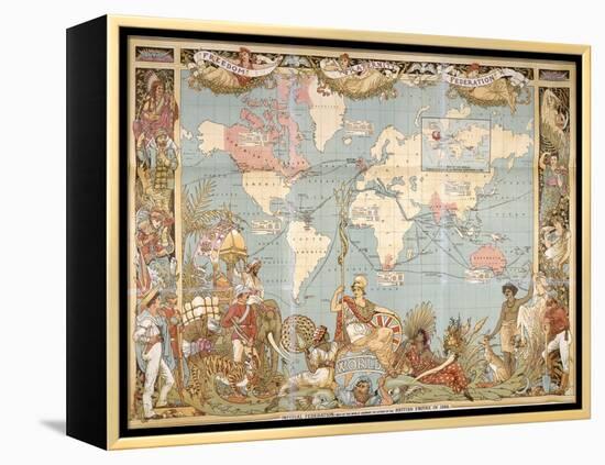 British Empire Map-null-Framed Premier Image Canvas