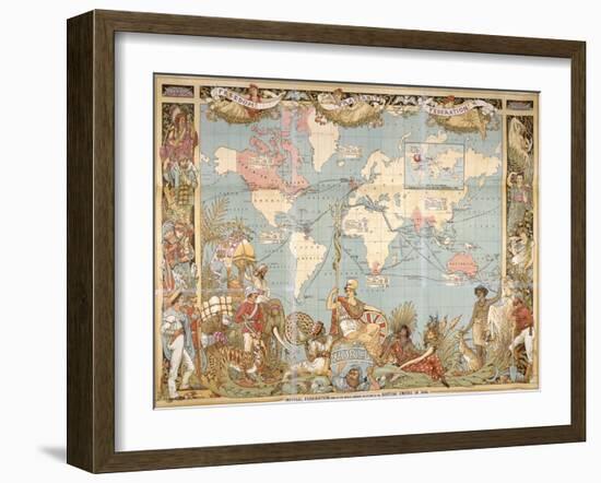 British Empire Map-null-Framed Giclee Print