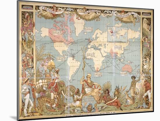 British Empire Map-null-Mounted Giclee Print