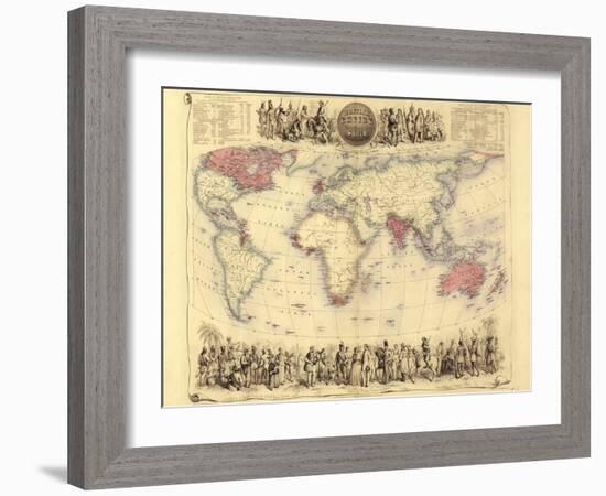 British Empire World Map, 19th Century-Library of Congress-Framed Photographic Print