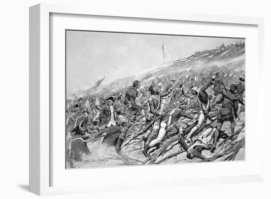 British Forces Attempt to Storm the French Fort of Ticonderoga in 1758 (Litho)-Frederic Sackrider Remington-Framed Giclee Print