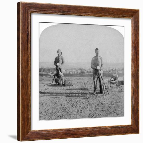 British Heliographing from the Johannesburg Fort the News of the Occupation, Boer War, 1900-Underwood & Underwood-Framed Giclee Print