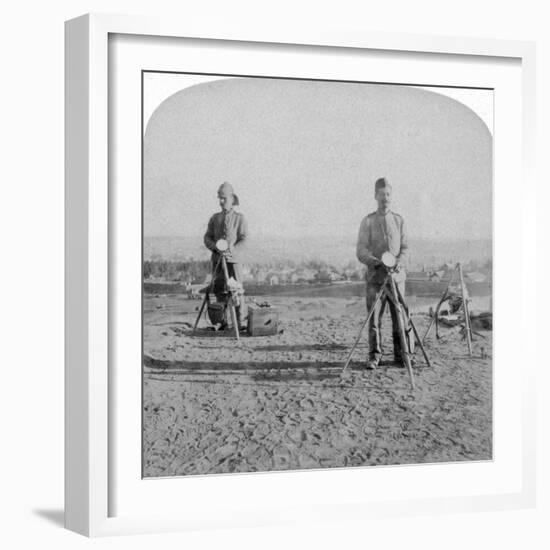 British Heliographing from the Johannesburg Fort the News of the Occupation, Boer War, 1900-Underwood & Underwood-Framed Giclee Print