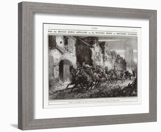British Horse Artillery on the Western Front in Southern Flanders, World War I-Addison Thomas Millar-Framed Giclee Print