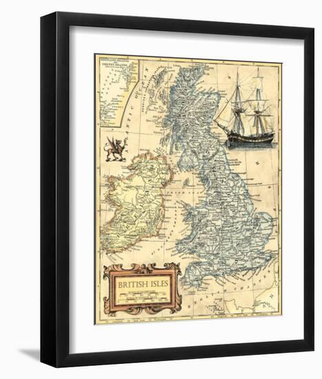 British Isles Map-null-Framed Art Print