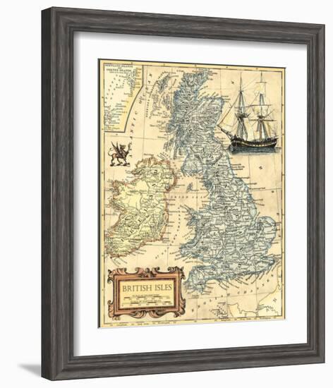 British Isles Map--Framed Art Print