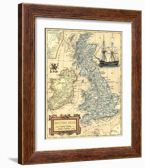 British Isles Map--Framed Art Print