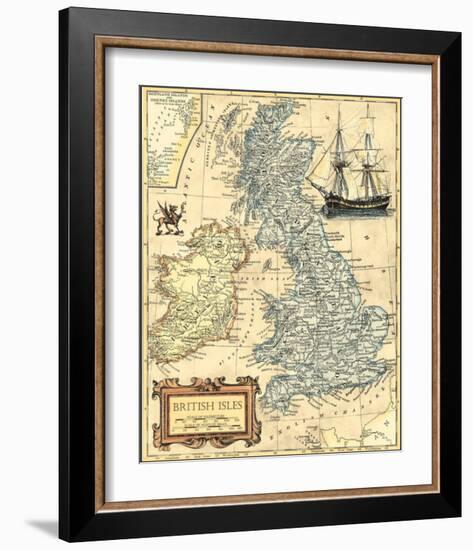 British Isles Map--Framed Art Print