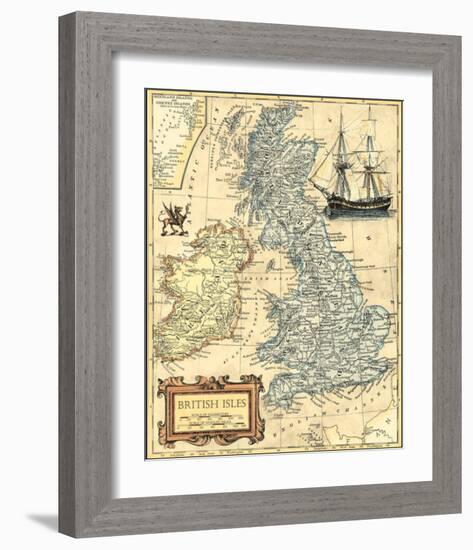 British Isles Map-null-Framed Art Print