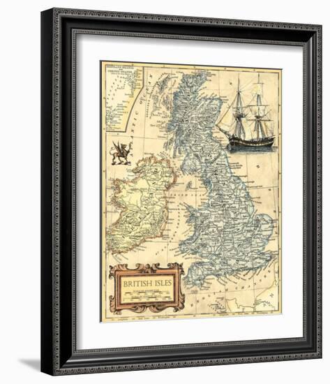 British Isles Map-null-Framed Art Print