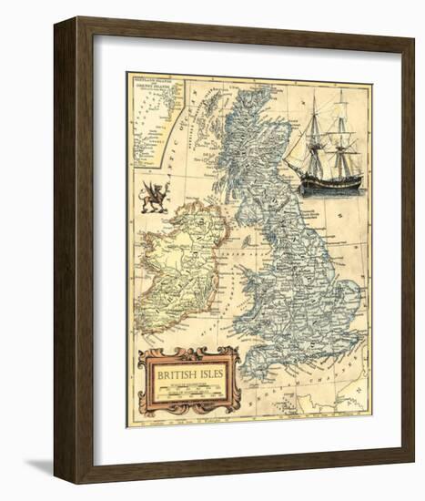 British Isles Map--Framed Art Print