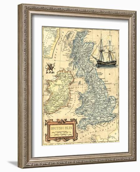 British Isles Map-Vision Studio-Framed Art Print