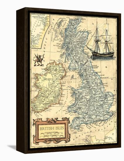 British Isles Map-Vision Studio-Framed Stretched Canvas