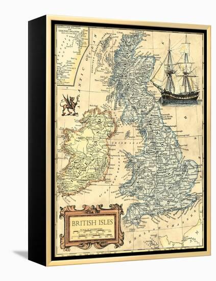 British Isles Map-Vision Studio-Framed Stretched Canvas