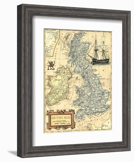 British Isles Map-Vision Studio-Framed Art Print