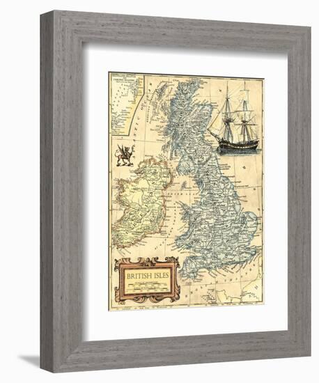 British Isles Map-Vision Studio-Framed Art Print