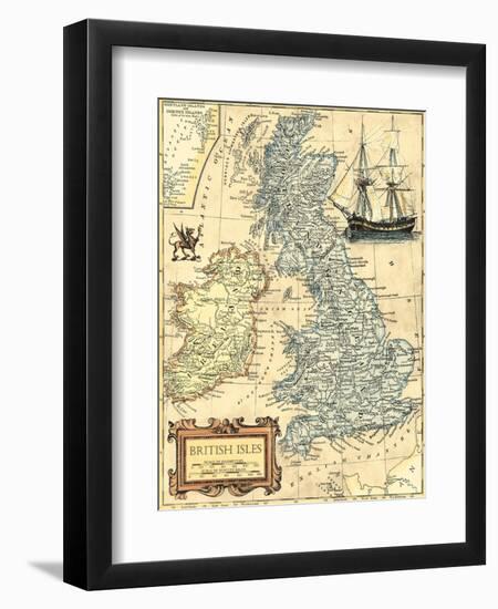 British Isles Map-Vision Studio-Framed Art Print