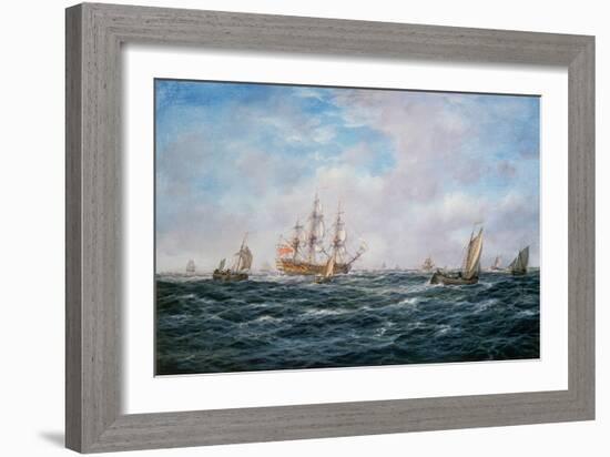 British Man-O-War and Other Craft, C.1740-Richard Willis-Framed Giclee Print