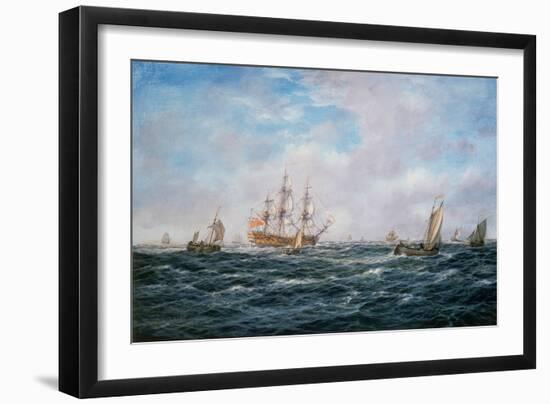 British Man-O-War and Other Craft, C.1740-Richard Willis-Framed Giclee Print