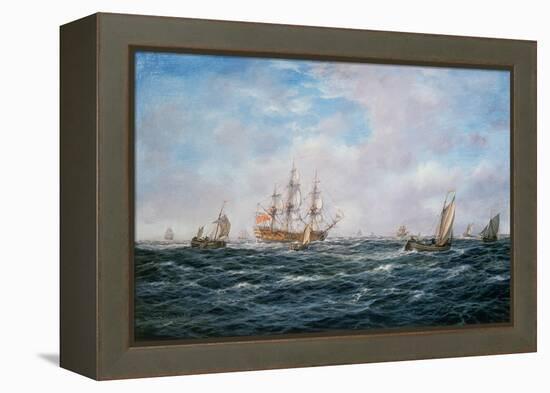 British Man-O-War and Other Craft, C.1740-Richard Willis-Framed Premier Image Canvas