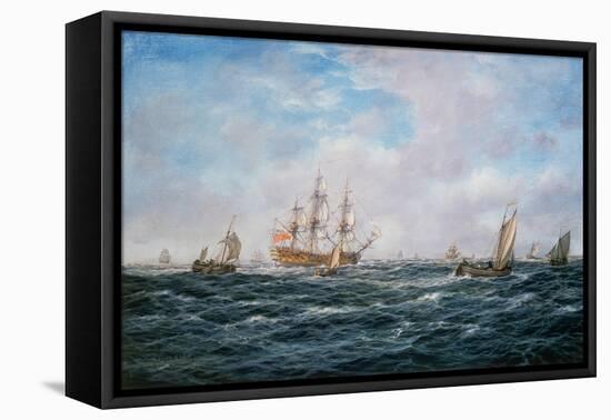 British Man-O-War and Other Craft, C.1740-Richard Willis-Framed Premier Image Canvas