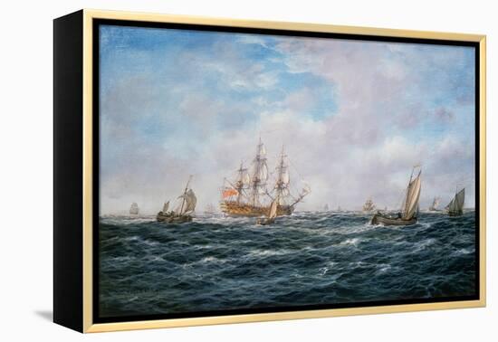 British Man-O-War and Other Craft, C.1740-Richard Willis-Framed Premier Image Canvas