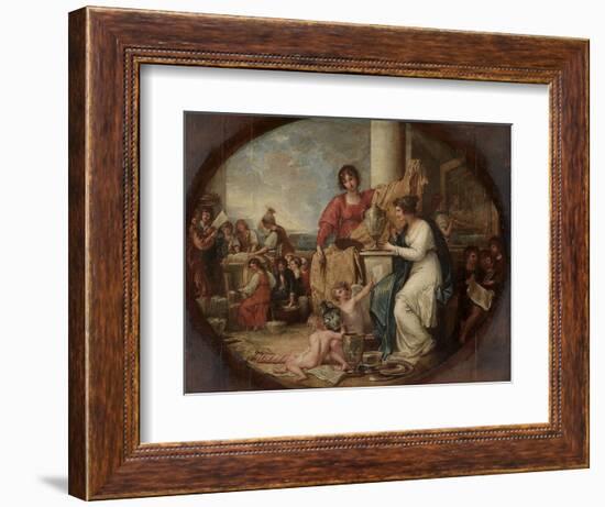 British Manufactory - A Sketch, 1791 (Oil on Paper Mounted on Wood)-Benjamin West-Framed Giclee Print