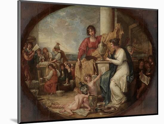 British Manufactory - A Sketch, 1791 (Oil on Paper Mounted on Wood)-Benjamin West-Mounted Giclee Print