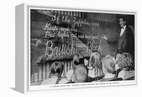 British Means Pluck London Schoolchildren are Taught About the Dangers of Zeppelins-null-Framed Stretched Canvas