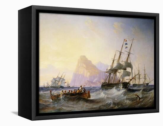 British Men O' War Off Gibraltar, 1855-John Wilson Carmichael-Framed Premier Image Canvas