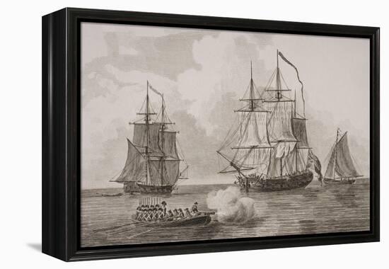 British Men of War, Engraved by Thomas Milton (1743-1827) 1820-English School-Framed Premier Image Canvas