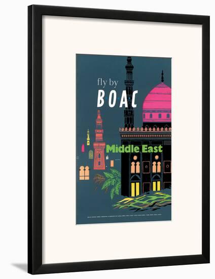 British Overseas Airways Corporation: Fly by BOAC - Middle East, c.1954-null-Framed Art Print
