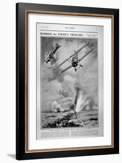 British Planes Bombing and Strafing German Trenches, 1918-Joseph Simpson-Framed Giclee Print