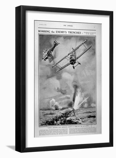 British Planes Bombing and Strafing German Trenches, 1918-Joseph Simpson-Framed Giclee Print