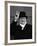 British Pm Winston Churchill Sporting Top Hat with Coat and Scarf as He Holds Up Veed Fingers-Alfred Eisenstaedt-Framed Premium Photographic Print