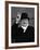 British Pm Winston Churchill Sporting Top Hat with Coat and Scarf as He Holds Up Veed Fingers-Alfred Eisenstaedt-Framed Premium Photographic Print