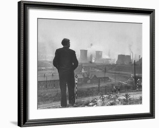 British Politician and Labor Party Leader Aneurin Bevan Surveying the Largest Steel Works in Europe-Ian Smith-Framed Premium Photographic Print