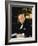 British Politician Sir Winston Churchill, Formal Portrait at Desk-Carl Mydans-Framed Premium Photographic Print