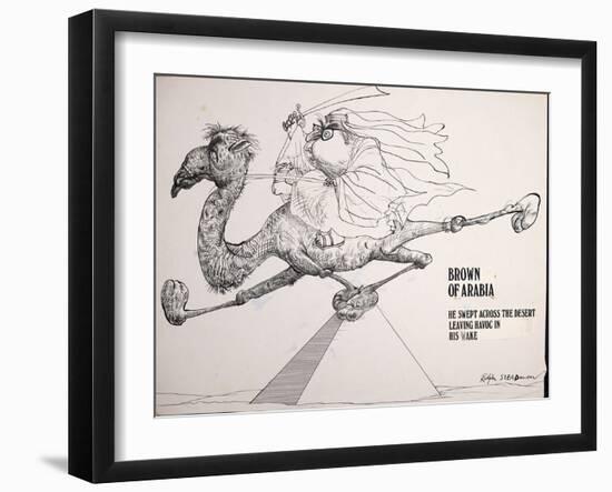 British Politics 1960s, Brown of Arabia (drawing)-Ralph Steadman-Framed Giclee Print