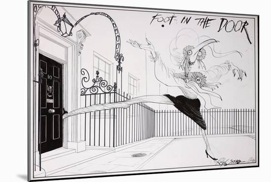 British Politics 1980s, Foot in the Door, 1983 (ink on paper)-Ralph Steadman-Mounted Giclee Print