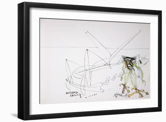 British Politics 2000s, Mandelthing Emerging, 2009 (drawing)-Ralph Steadman-Framed Giclee Print