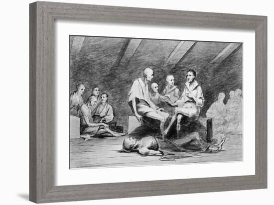 British Prison Ship, 1770S-John Trumbull-Framed Giclee Print