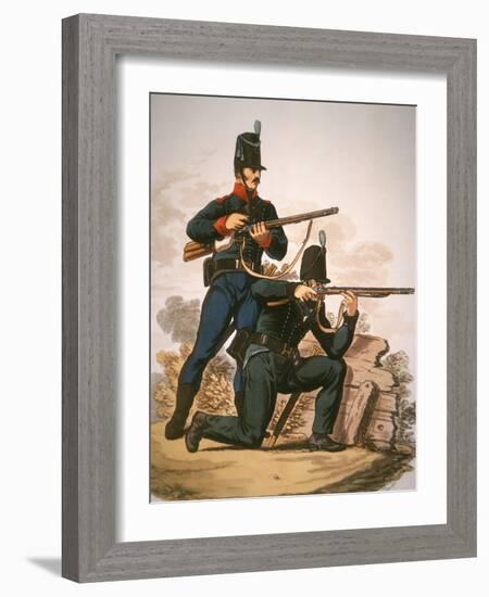 British Riflemen, 1813 (Colour Litho)-English-Framed Giclee Print