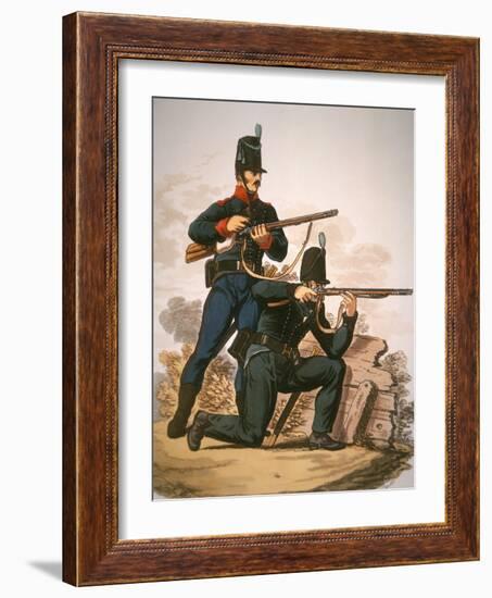 British Riflemen, 1813 (Colour Litho)-English-Framed Giclee Print